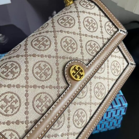 TORY BURCH Brown Old Flower Organ Bag - Picture 3 of 8